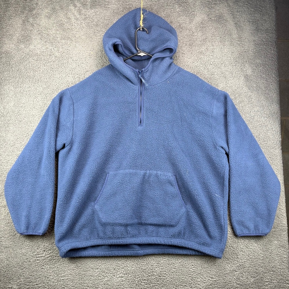 Levi's Men's Blue Fleece Relaxed Fit Quarter Zip Hoodie Sweatshirt XXL